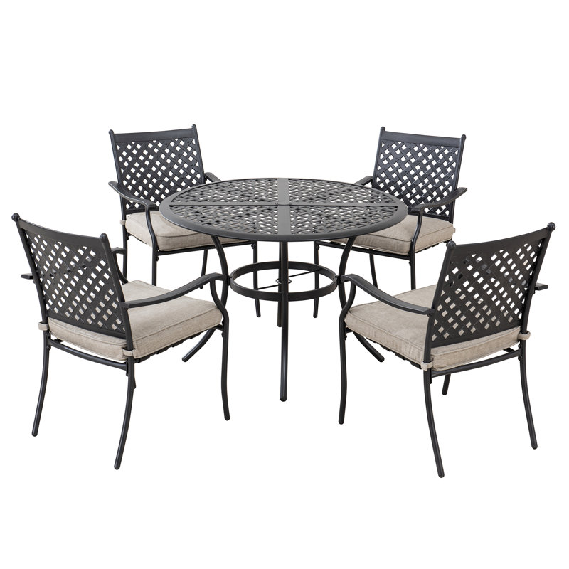 Red Barrel Studio Colrain 5 Piece Dinning Set with Cushions Wayfair